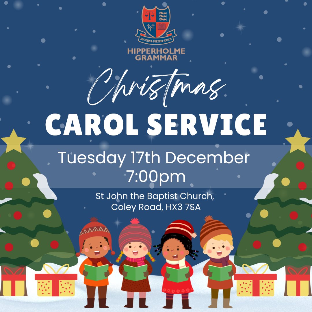 🎼🎄 Please join us at St John the Baptist Church, Coley for our annual Christmas Carol Service on Tuesday 17th December at 7pm.

We would love to see families from across the Foundation join us for the event, whether your child is taking part or not 🎄🎼