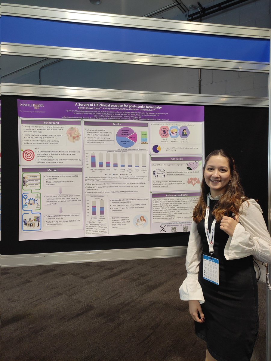 ⭐🗣️Thrilled to present our poster on the survey results of post-stroke facial palsy at the #UKStrokeForum! Find us at Poster Board 45 to discuss on it! ⭐ #Stroke #Facialpalsy #UKSF2024