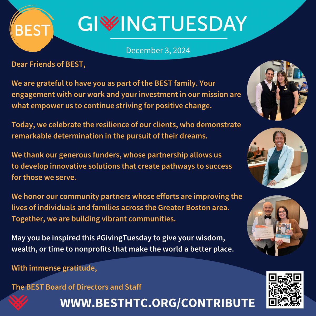 BESTCorpHTC's tweet photo. May you be inspired this #GivingTuesday to give your wisdom, wealth, or time to nonprofits that make the world a better place. https://t.co/EayPnOfZR7