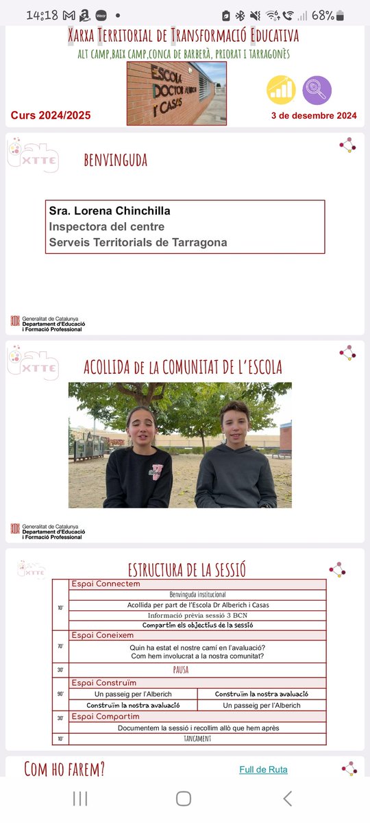 Núria Vaqués Colomé (@airunvc) on Twitter photo 2a sessió d #XTTE <a href="/InnovacioE/">Innovació Educativa, Departament Educació</a> a l'<a href="/Escola_Alberich/">Escola Doctor Alberich i Casas</a> cimpartint el camí q el centre ha fet en el procés d l'avaluació fins a dia d'avui. El seu recorregut ha inspirat la xarxa per prendre consciència d'on som i cap a on caminar per construir el seu full d ruta.<a href="/SEiXarxes/">Xarxes i Serveis educatius</a> 1/3 🧵 2a sessió d #XTTE <a href="/InnovacioE/">Innovació Educativa, Departament Educació</a> a l'<a href="/Escola_Alberich/">Escola Doctor Alberich i Casas</a> cimpartint el camí q el centre ha fet en el procés d l'avaluació fins a dia d'avui. El seu recorregut ha inspirat la xarxa per prendre consciència d'on som i cap a on caminar per construir el seu full d ruta.<a href="/SEiXarxes/">Xarxes i Serveis educatius</a> 1/3 🧵