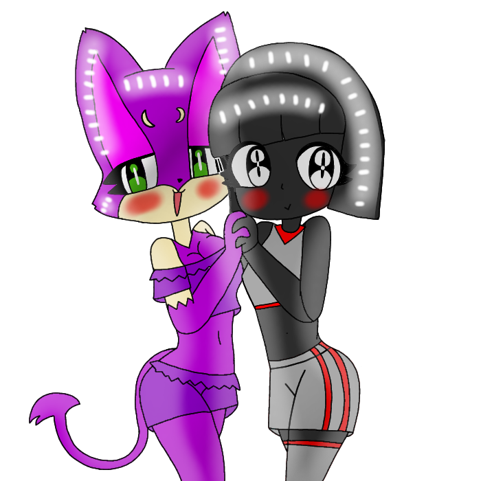ScenieCabbie's tweet photo. Purrloin and her beloved comfort character Remote 😺😈✨💜💚💛💗🖲️🖤🩶❤️
#CatGirl #RobotGirl #Pokèmon #BattleForDreamIsland #DigitalArt #Purrloin #Remote #TracingArt #Gijinkas #PNGArt #RemoteGirl #PurrloinGirl #FixingArt #Girlfriends #DemonButterflyCat #ButterflyDemonCat #Yuri https://t.co/FwfnqMl6BY