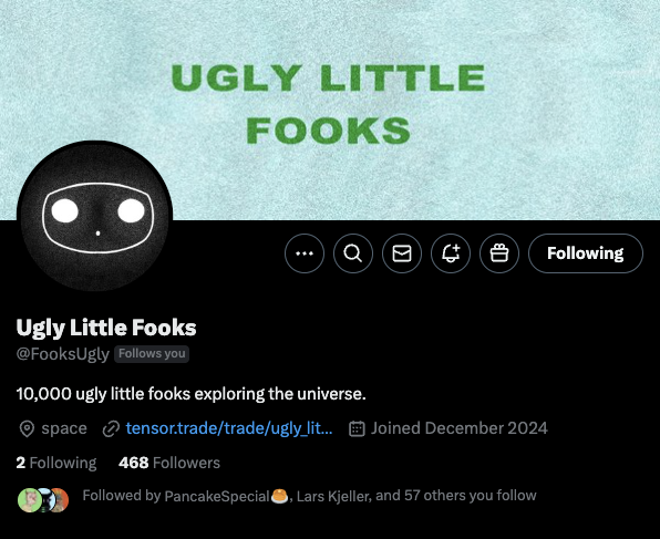 endangered_SOL's tweet photo. the @FooksUgly X was set up yesterday and there almost 500 members already 🤯

Floor has been getting swept up all day, but we're still early. 

10k mint out in 30 mins, great art and a community full of chads. 

Going places. https://t.co/96IwWHYlTY