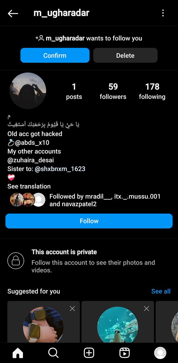 This is  other account he create after then he deactivated.