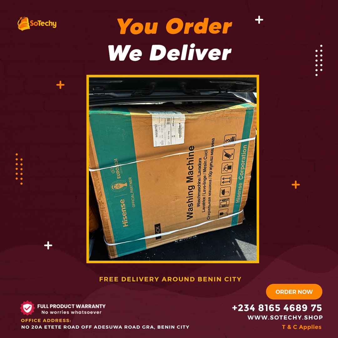 sotechyshop's tweet photo. At Sotechy
You Order, We Deliver!
Enjoy free delivery within Benin City on all orders.
Plus, get free nationwide delivery when your order totals ₦1 million or more!
Shop now and experience unbeatable convenience.
#sotechy https://t.co/ybOy3Yv0kp