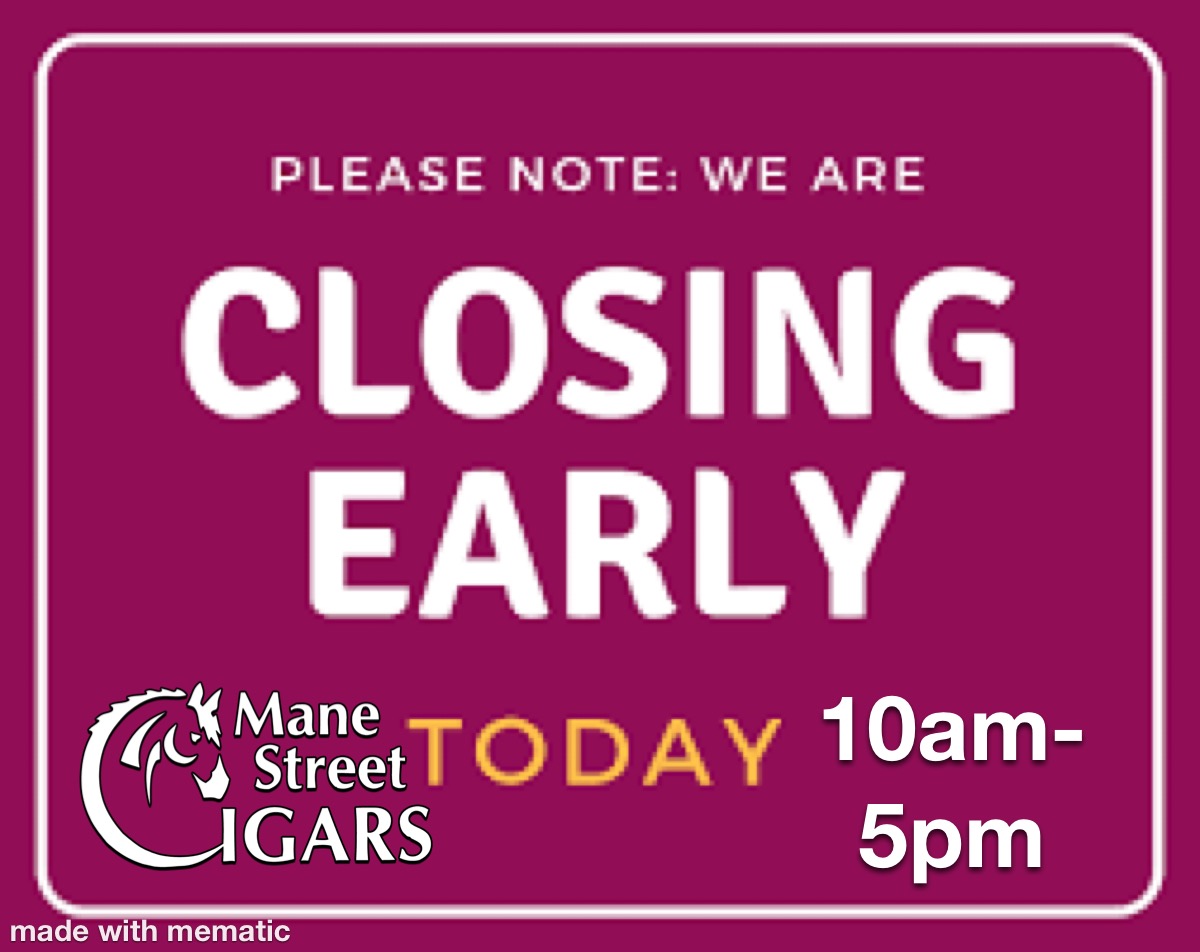 MSCigars's tweet photo. We will be closing at 5pm today 12/3 for our employee holiday dinner. We will reopen tomorrow at 10am. https://t.co/Sbh6v2RnX0