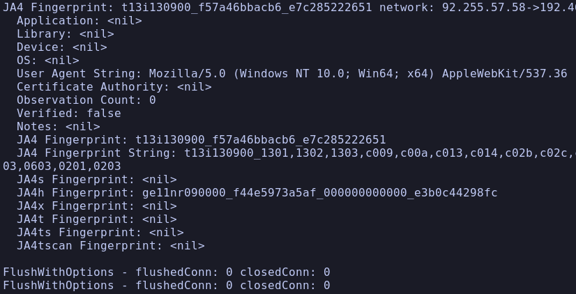 reversesec's tweet photo. Hello all, I want to share that I’ve completed my JA4 fingerprinting project! 
This tool extracts TLS Client/Server Hello fields and generates JA4 fingerprints, which you can now use alongside a JA4DB to identify packets based on this database.
https://t.co/AYuFjqwC9Q

#GoLang #CyberSecurity #JA4