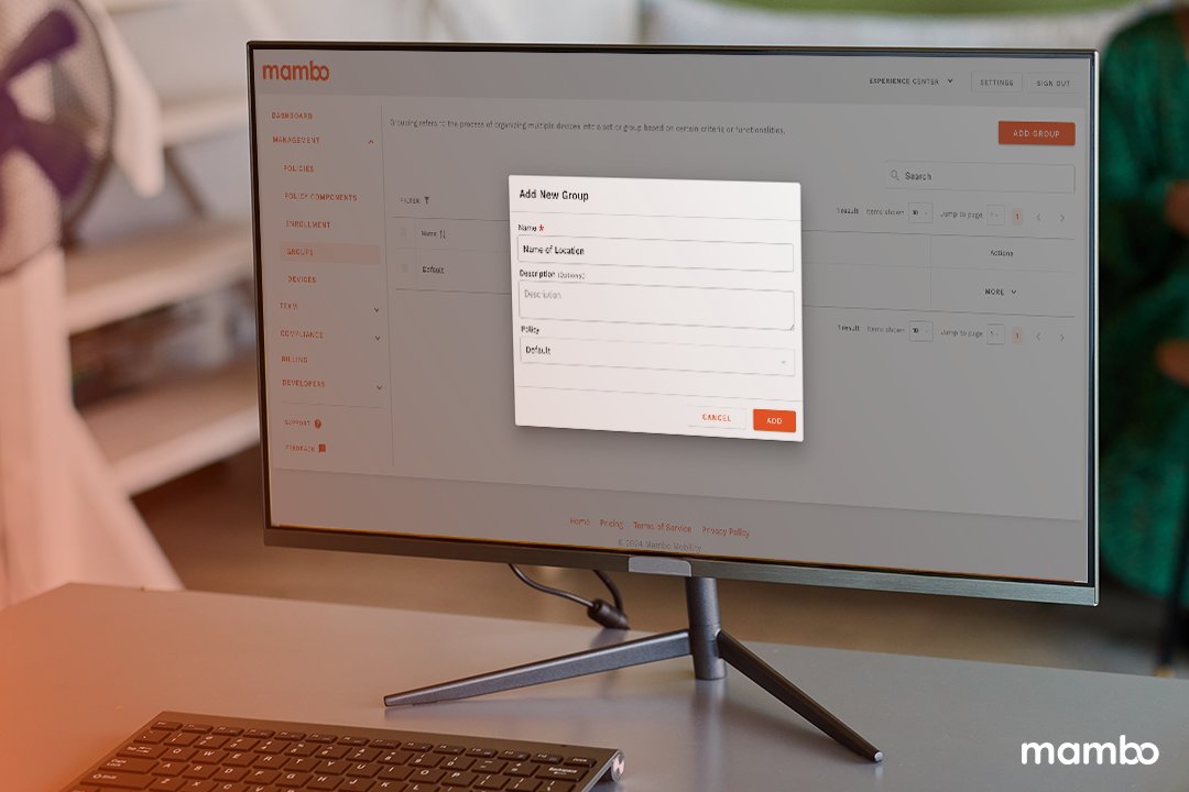 New in  Mambo v1.21.0: Device Grouping 

✅ Categorize devices by department, location, or custom criteria
✅ Apply precise, tailored policies to specific groups
✅ Enroll directly into groups with a group QR code

Learn more: bit.ly/4feRQO5

#EMM  #EnterpriseMobility