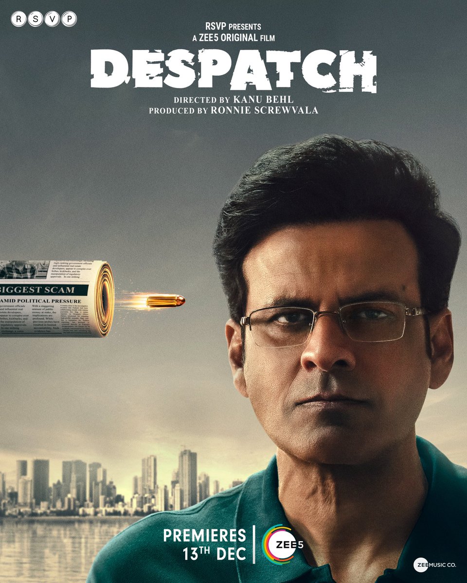 RSVP (@rsvpmovies) on Twitter photo Bullets are fast, but Joy on the hunt for truth is faster 🔥📰
#Despatch premieres on 13th December, only on #ZEE5!
Trailer out now: youtu.be/BHPMcOqa3H4
#DespatchOnZEE5
<a href="/RonnieScrewvala/">Ronnie Screwvala</a> #RSVPMovies <a href="/KanuBehl/">Kanu Behl</a> <a href="/BajpayeeManoj/">manoj bajpayee</a> <a href="/shahanagoswami/">Shahana Goswami</a> #RituparnaSen #ArrchitaAgarwal Bullets are fast, but Joy on the hunt for truth is faster 🔥📰
#Despatch premieres on 13th December, only on #ZEE5!
Trailer out now: youtu.be/BHPMcOqa3H4
#DespatchOnZEE5
<a href="/RonnieScrewvala/">Ronnie Screwvala</a> #RSVPMovies <a href="/KanuBehl/">Kanu Behl</a> <a href="/BajpayeeManoj/">manoj bajpayee</a> <a href="/shahanagoswami/">Shahana Goswami</a> #RituparnaSen #ArrchitaAgarwal