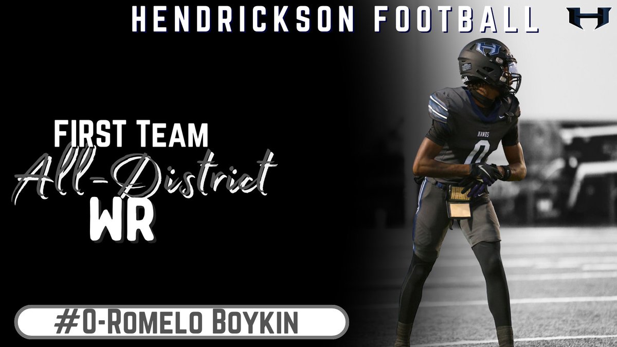 Hawk Football (@hendricksonfb) on Twitter photo Congratulations <a href="/romeloboykin_1/">Romelo “melo” Boykin</a> on being selected to the District 12-5A All-District Team. We are extremely proud of you!
#Be1ieve Congratulations <a href="/romeloboykin_1/">Romelo “melo” Boykin</a> on being selected to the District 12-5A All-District Team. We are extremely proud of you!
#Be1ieve