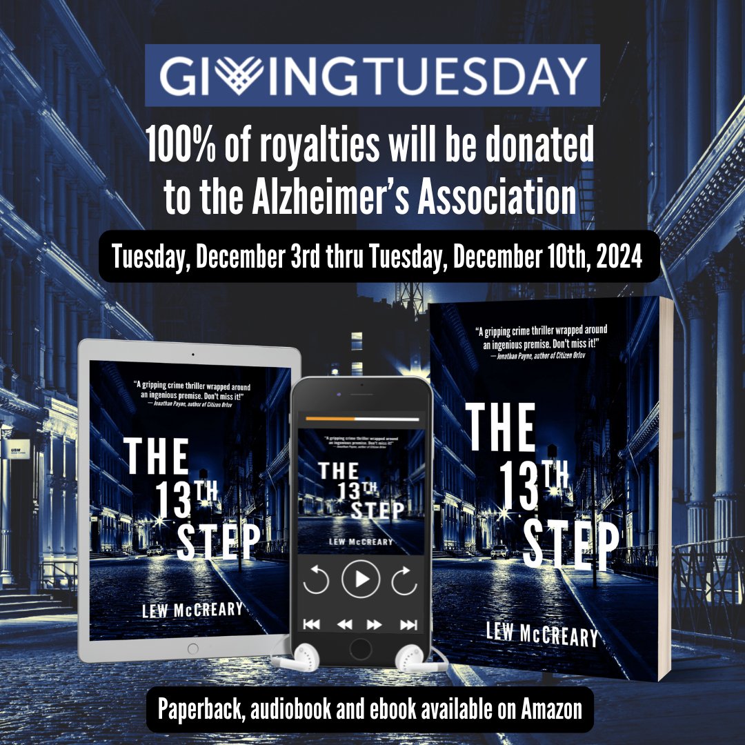 Love crime fiction? Hate Alzheimer's? If you buy Lew's book this week from Amazon--paperback, audiobook, ebook--we will donate 100% of the royalties to the Alzheimer's Association. Spread the word and let's #ENDALZ together #GivingTuesday2024 💜 <a href="/alzheimersmanh/">Alzheimers Association, MA/NH Chapter</a> <a href="/alzassociation/">Alzheimer's Association</a>