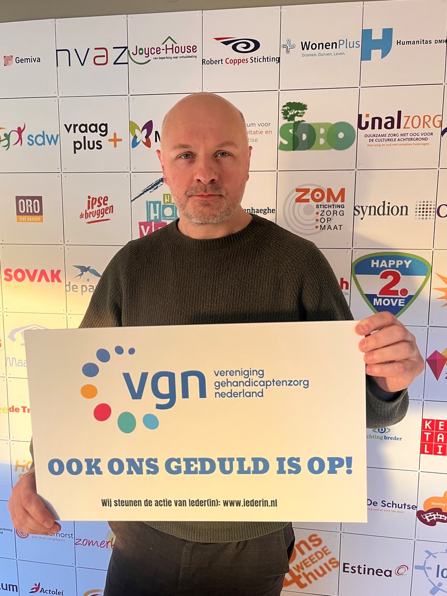 Namens de VGN zegt voorzitter <a href="/Borisham/">Boris van der Ham</a>📢Ook #OnsGeduldIsOp! Wij steunen de actie van <a href="/Iederin/">Ieder(in)</a> voor een toegankelijk &amp; inclusief Nederland. Mensen met een beperking kunnen namelijk nog steeds niet gewoon meedoen in onze samenleving. Teken nu de petitie via onsgeduldisop.nl