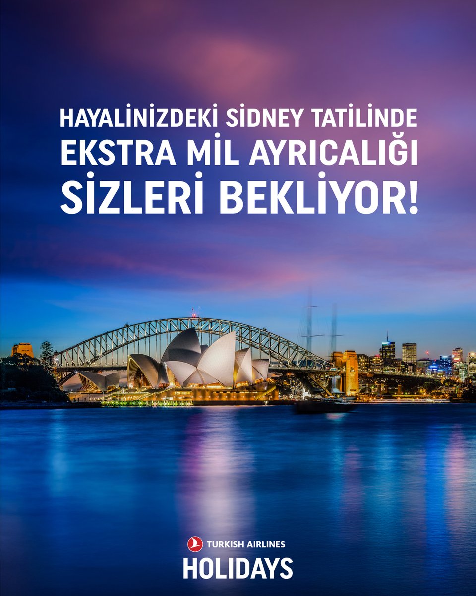 Hayalinizdeki Sidney tatilini gerçekleştirmenin tam zamanı!

Turkish Airlines Holidays ile Sidney tatilinizi şimdi planlayın ekstra Miles&amp;Smiles Mili kazanırken Türk Hava Yolları güvencesi ile seyahat etmenin konforunu yaşayın. Tatil ihtiyaçlarınıza tek bir noktadan ulaşma