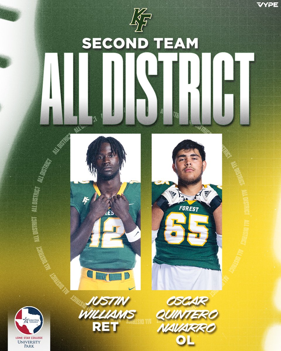 KLEIN FOREST FOOTBALL (@kfgoldeneagles) on Twitter photo Klein Forest would like to congratulate
<a href="/5starqb2/">Justin Williams</a> and <a href="/oscarqn4/">Oscar Quintero๐ฏ</a> on being named Klein Forest would like to congratulate
<a href="/5starqb2/">Justin Williams</a> and <a href="/oscarqn4/">Oscar Quintero๐ฏ</a> on being named