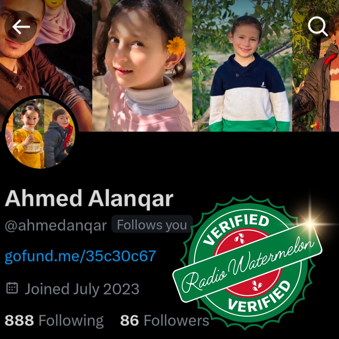 📻🍉 We would like to share that Ahmed <a href="/ahmedanqar/">Ahmed Alanqar</a> has received the Radio Watermelon verification seal. If you can please donate to and share Ahmed's campaign.