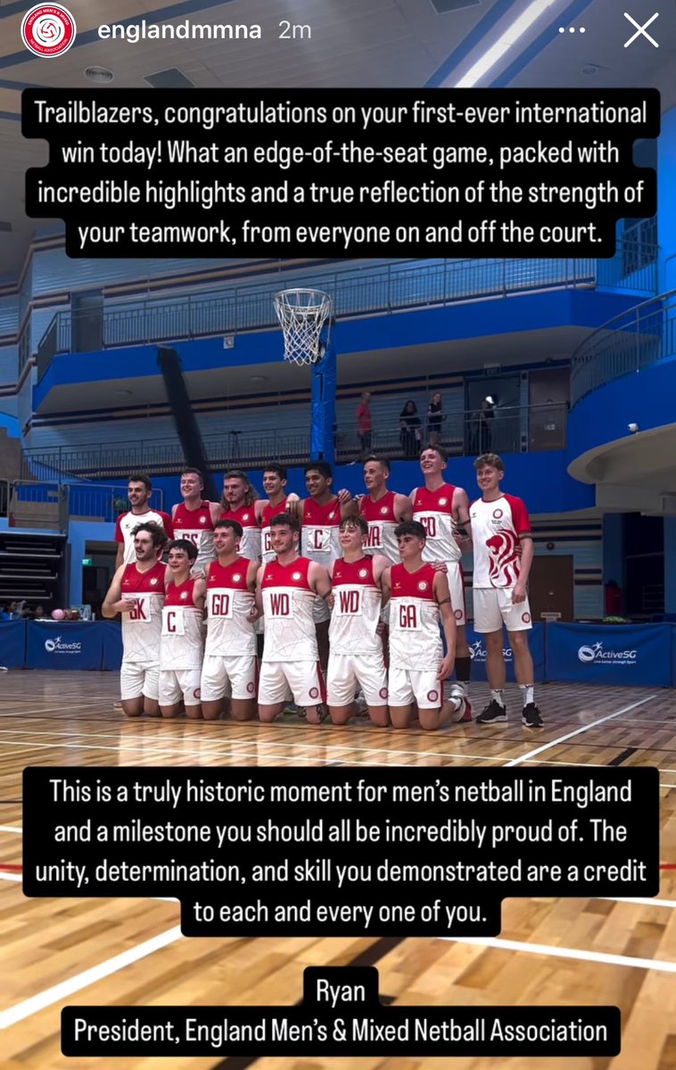 Ryan ๐ (@netballryan) on Twitter photo ๐History made! Congratulations to the England Trailblazers on their first-ever international win today!
With an average age of just 19, this team is paving the way for the future of menโs netball in England!
Savour this historic moment, youโve made us all incredibly proud ๐ด๓ ง๓ ข๓ ฅ๓ ฎ๓ ง๓ ฟโค๏ธ ๐History made! Congratulations to the England Trailblazers on their first-ever international win today!
With an average age of just 19, this team is paving the way for the future of menโs netball in England!
Savour this historic moment, youโve made us all incredibly proud ๐ด๓ ง๓ ข๓ ฅ๓ ฎ๓ ง๓ ฟโค๏ธ