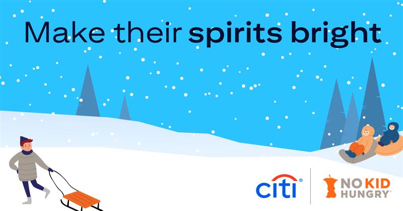 Citibank (@citibank) on Twitter photo Join our efforts to support <a href="/nokidhungry/">No Kid Hungry</a> this holiday season. For #GivingTuesday, Citi will match donations up to $500,000. Visit nokidhungry.org/citi to double your impact. Join our efforts to support <a href="/nokidhungry/">No Kid Hungry</a> this holiday season. For #GivingTuesday, Citi will match donations up to $500,000. Visit nokidhungry.org/citi to double your impact.