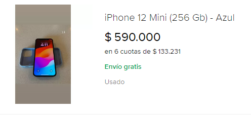 ✅ DOMÓ EL JAVITO: COMPRAS SIN IMPUESTOS ✅

Ahora que el Javote Milei PERSONALMENTE sacó los impuestos en productos de hasta 400 USD del extranjero, podes comprar un iPhone a precios irrisorios.

📱 iPhone 12 mini 256gb

ARG - $590 USD
USA - $300 USD (con envío e IVA incluido)