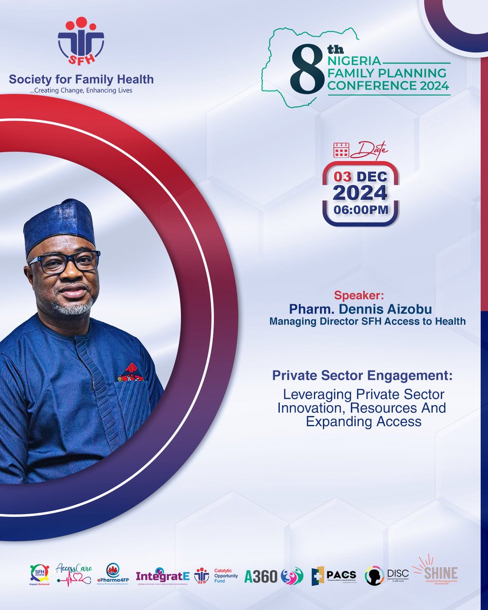 Excited to join the ICFP Roundtable at #FP2024 with SFH Nigeria. We’ll discuss:

Integrating private sector innovation
Scaling impactful partnerships
Incentivizing investment in family planning

Let’s drive progress in Nigeria!

#FamilyPlanning #PrivateSectorEngagement #SFHAccess