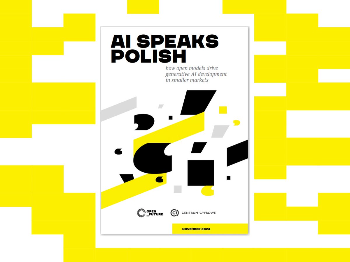 OpenFutureEU's tweet image. 🤖Learn how small language models built as #DigitalCommons can compete with commercial models and help fight concentrations of power in AI.
In our latest report, produced with @centrumcyfrowe, we analyze case studies from Poland #PublicAI
🔗 Read: openfuture.eu/publication/ai…