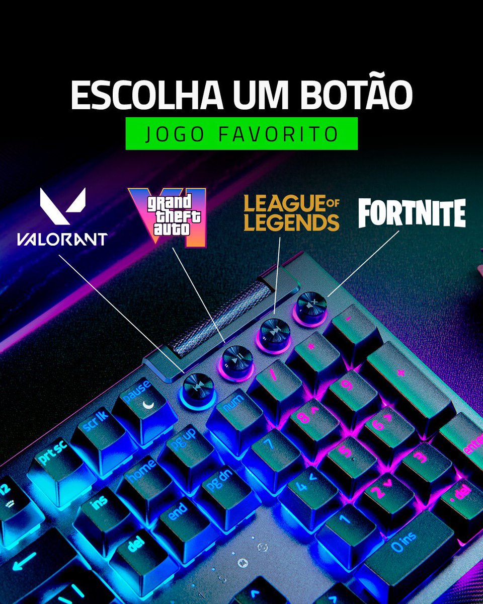 RazerBrazil's tweet photo. Curta um controle prático com as 4 teclas multifuncionais do Razer BlackWidow V4 Pro!
#Razer #GamerKeyboard #Gamer #BlackWidowV4 https://t.co/d5DGFEhdjc