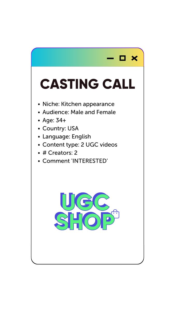 UGCSHOPcreators's tweet photo. Paid UGC Opportunity ✨
We are looking for male and female creators with nice kitchens. 👩🍳👨🍳
Post your portfolio if you're interested. 🙂
#ugccommunity #UGCneeded #UGCcontent #microinfluencer #ugccreatorneeded #ugcshopnotifications #meninthekitchen #cookingmen https://t.co/bno8UTWonR