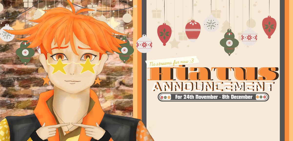 August_Rillow's tweet photo. Welp... I guess it has to come to this. There'll be a break from streaming from the 24th of November up till 8th of December. Things have been picking back up in Uni and I still have to do preparations for the near future. https://t.co/T4qIQ3OnxA
