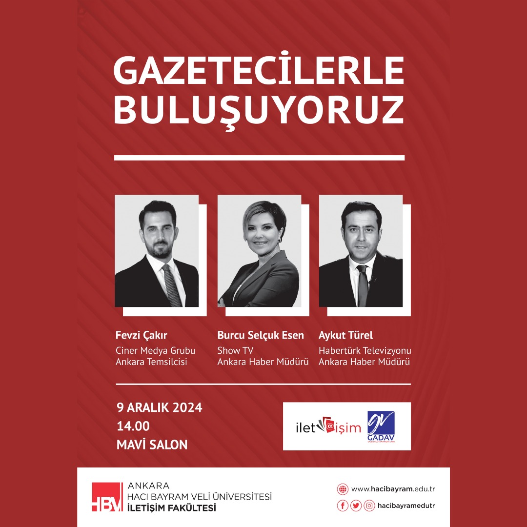 GADAV olarak Ankara Hacı Bayram Veli Üniversitesi'nde düzenlediğimiz özel buluşmayı duyurmaktan mutluluk duyuyoruz 🗞️🎙️