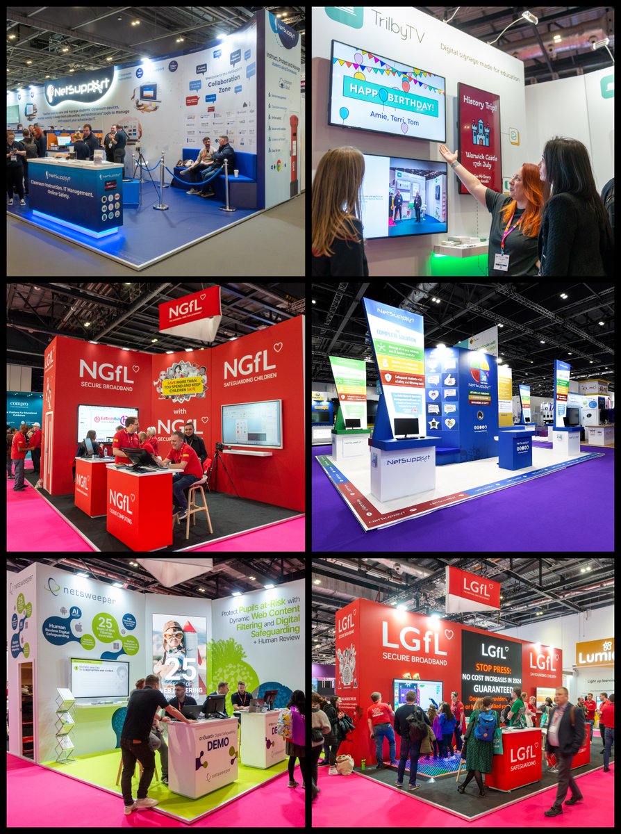 GHDisplay's tweet photo. Are you exhibiting at @Bett_show? GH Display is a leading stand builder with years of experience at BETT. We have a small number of build slots available so don't delay and get in touch. A look back to some previous GH Display builds at this not to be missed event. #bett2025 https://t.co/vrdjmINGbF