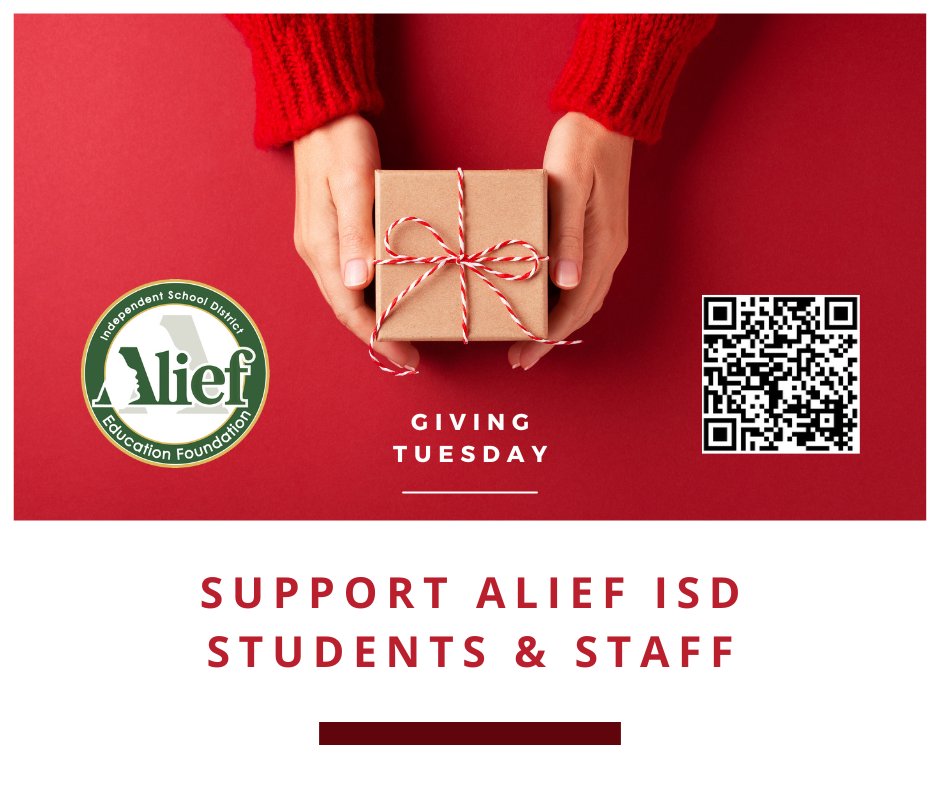 FoundationAlief's tweet image. Today is #GivingTuesday! Join us in making a difference for our students and teachers by supporting the Alief ISD Education Foundation. @AliefISD