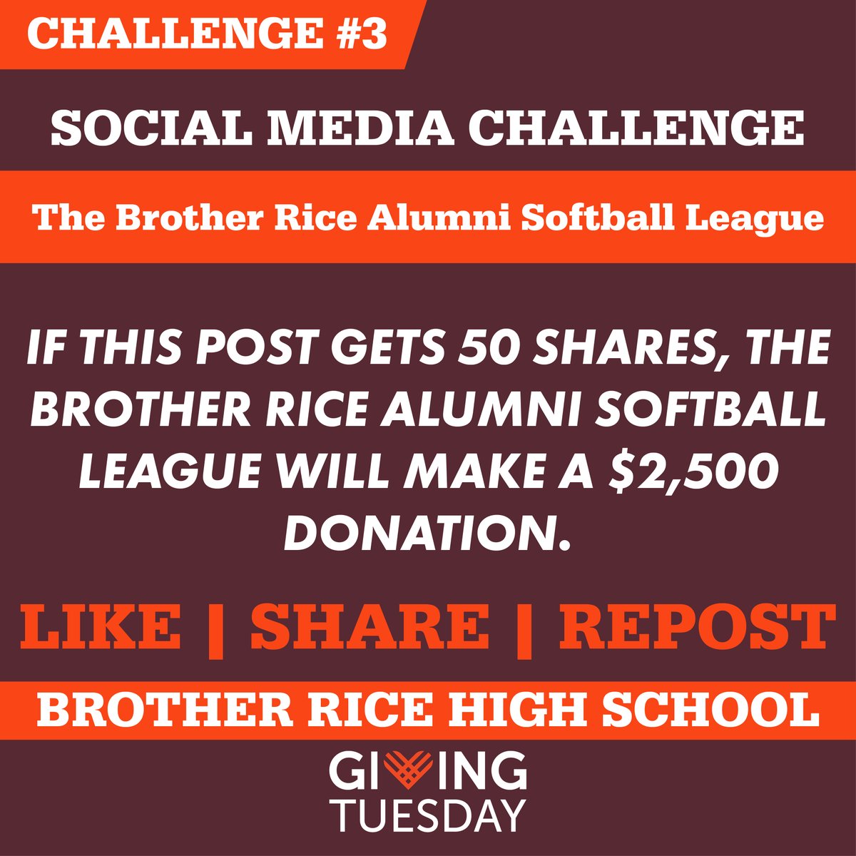 GIVING TUESDAY IS HERE.  The Alumni Softball league has challenged our Crusader Community to Like Share and Repost THIS POST 50 times and they will donate $2,500. So send this to friends, family, anyone that you think should know.  Give Back. Give Thanks.
bit.ly/3QO7iGC