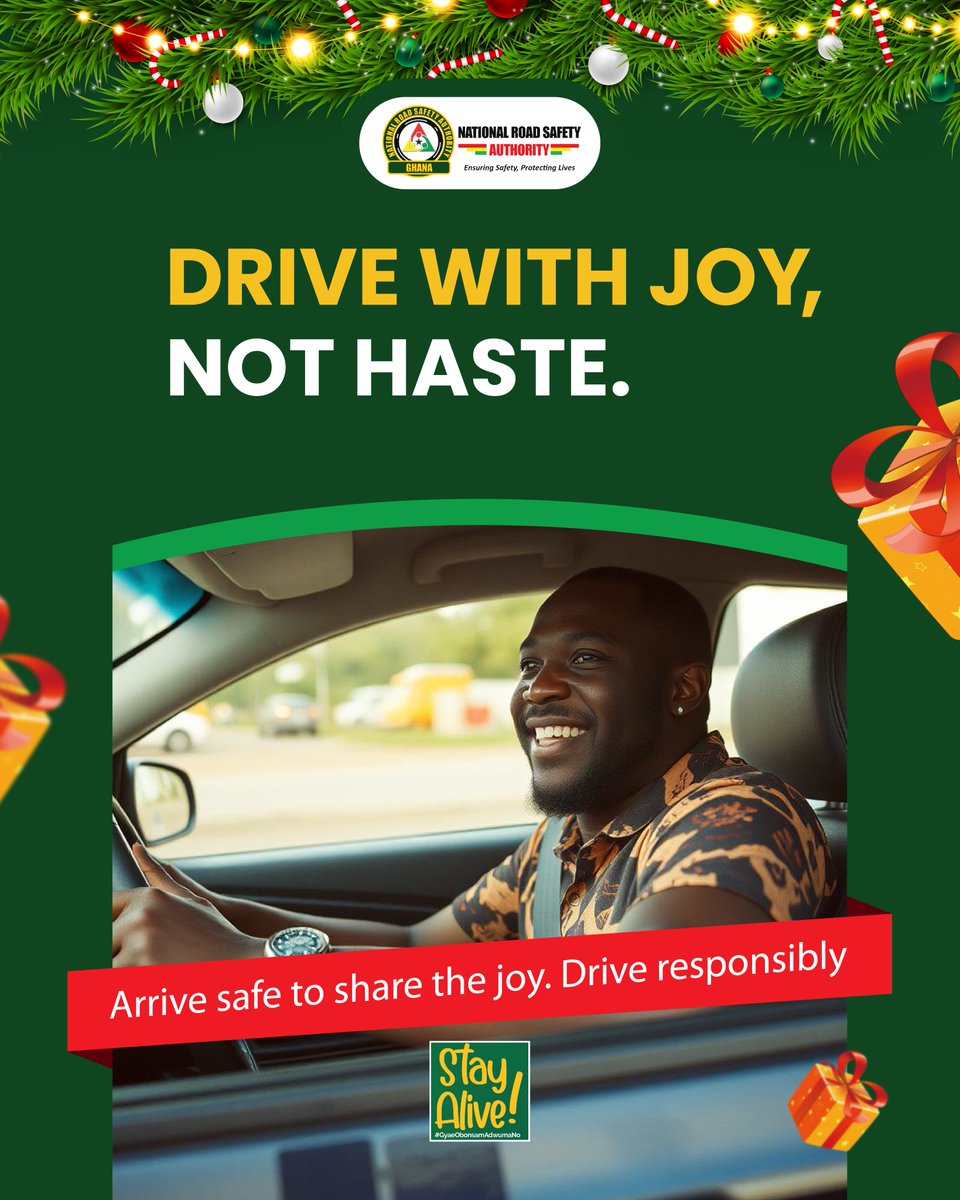 NRSAGhana's tweet photo. Happy New Month! Let’s make it a safe one.

Drive with joy, not haste. Every moment on the road matters.

#HappyNewMonth
#DriveWithJoy
#RoadSafety
#NRSA
#StayAlive
#Explore
#ExplorePage https://t.co/jsC58Oj45c