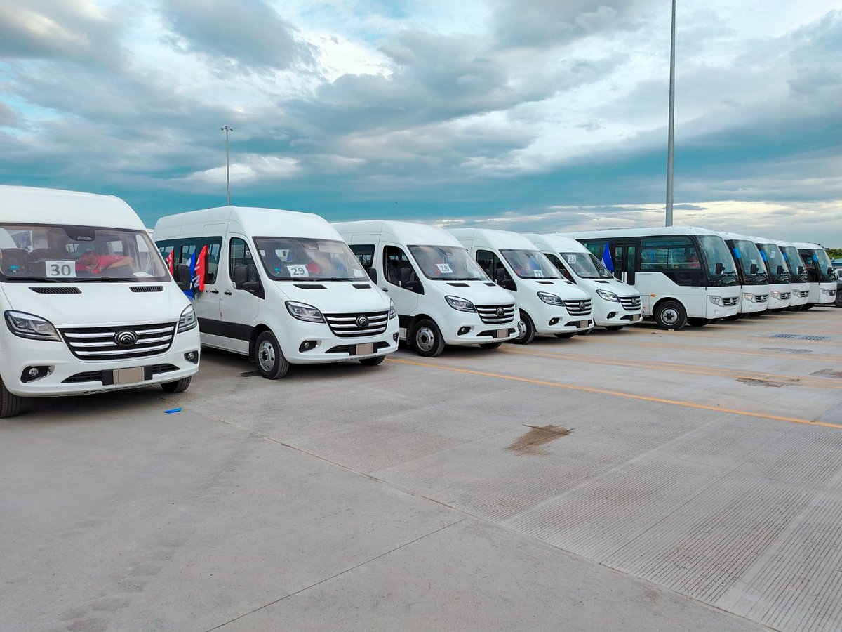 400 nuevas unidades de buses provenientes de la hermana República Popular China, salen del Centro Logístico Julia Herrera de Pomares, en el Municipio de El Realejo.