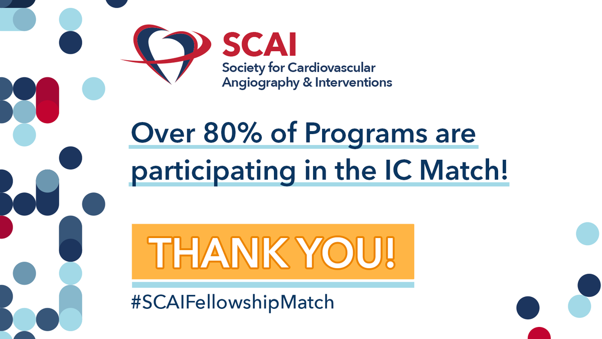 SCAI's tweet photo. The wait is almost over—IC Matches are being announced tomorrow! 🎉 Huge thanks to all the programs and individuals who helped bring this transformative change to the field of #InterventionalCardiology. #ICMatch #SCAIFellowshipMatch https://t.co/agTAMX7OLf