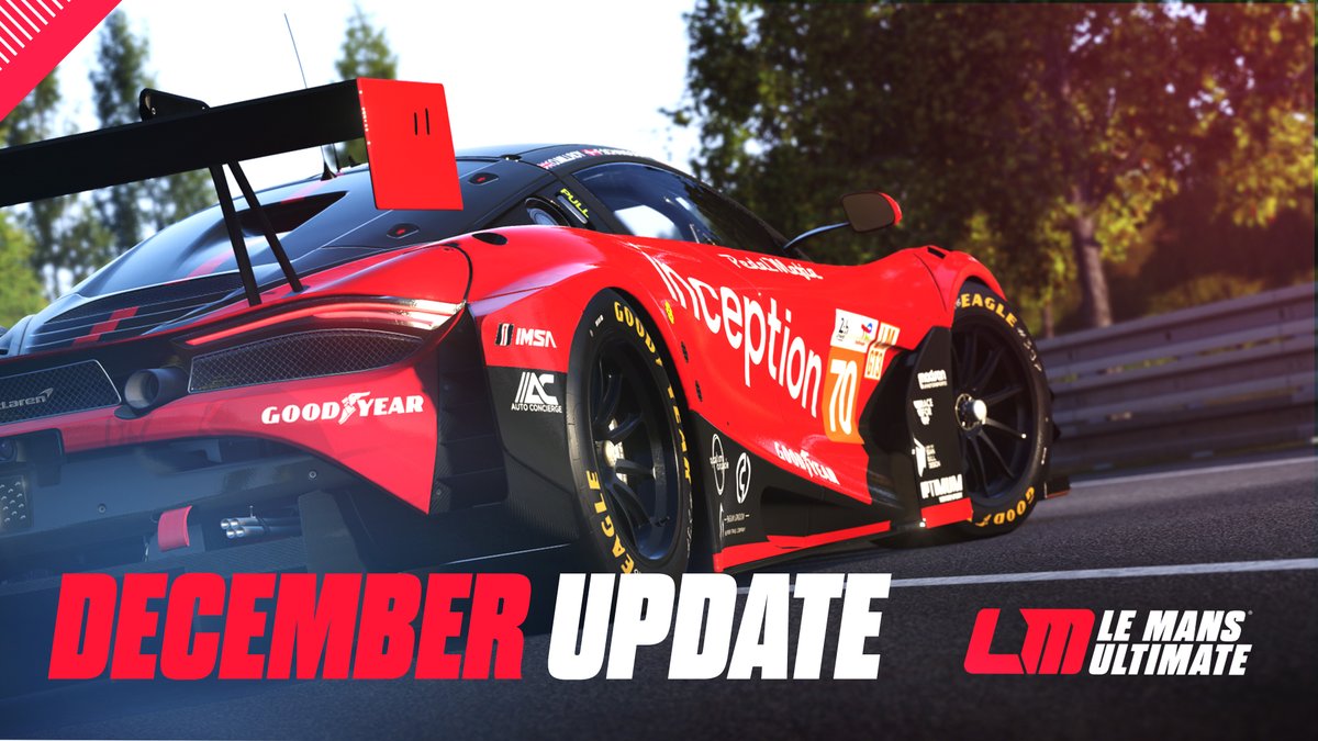 LeMansUltimate's tweet image. Welcome LMGT3 👋

4 new LMGT3 cars - including 1 FREE ✅
New track from 2024 @FIAWEC calendar ✅
Hosted Servers ✅
Online Championships ✅
Optional Subscriptions ✅

Check out full details of our December update here👇youtu.be/mmO1ONOYtFs

#LeMansUltimate #WEC #LeMans24