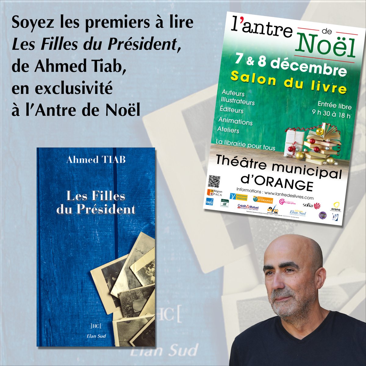 Soyez les premiers à lire Les Filles du Président, de Ahmed Tiab, en exclusivité à l’Antre de Noël !
elansud.com/120-les-filles…

#algerie #algerienne #auteur #dedicace #salondulivre #boumedienne #feminisme #booktok #livreaddict #conditiondelafemme