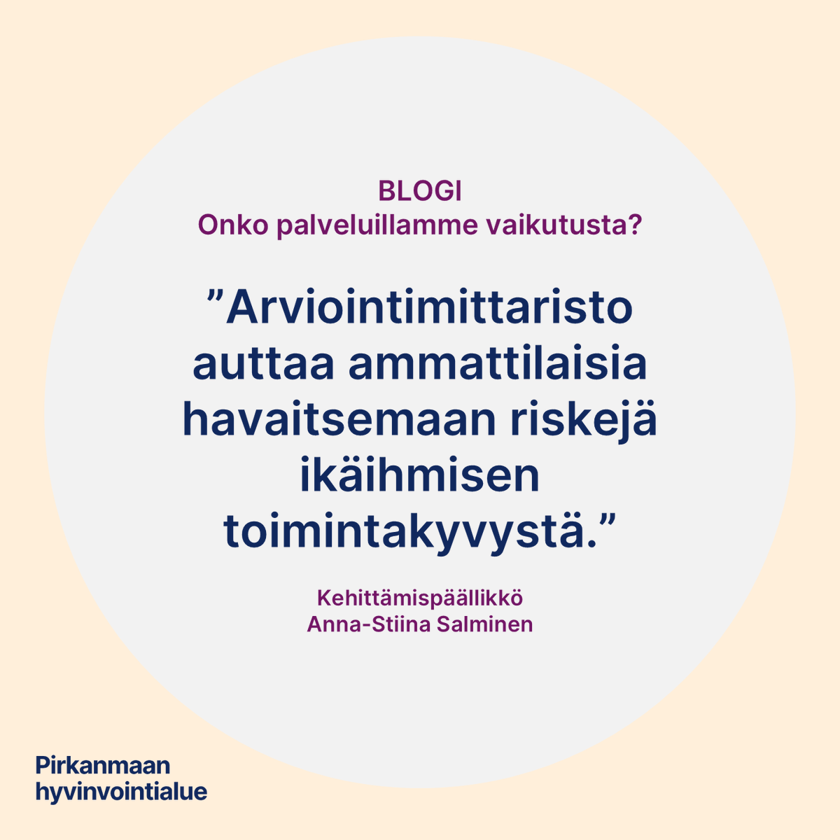 Blogisarjamme kysyy, onko palveluillamme vaikutusta. Ikäihmisten palveluissa paljon vastauksia on antanut RAI-arviointi. Lue Anna-Stiinan blogi ja tutustu koko sarjaan: pirha.fi/w/rai-arvioint… 

#vaikuttavuus #blogi #sote-palvelut