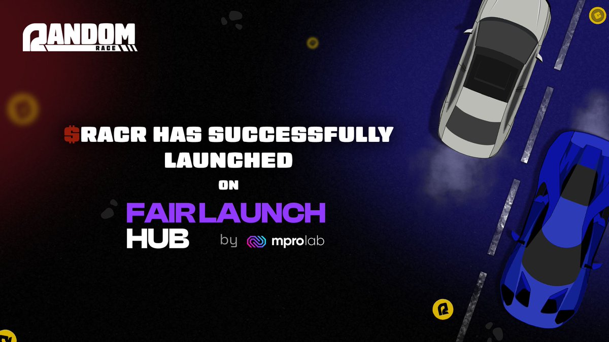 random_race's tweet image. 🎉 $RACR has officially launched on Fairlaunch Hub! 🏁

A huge thank you to the community for making this possible 🙌

As a 100% community-owned token, we trust YOU to make $RACR the ride of a lifetime 🏎️ 💨

🔗 Join the ride: app.uniswap.org/swap?inputCurr…
