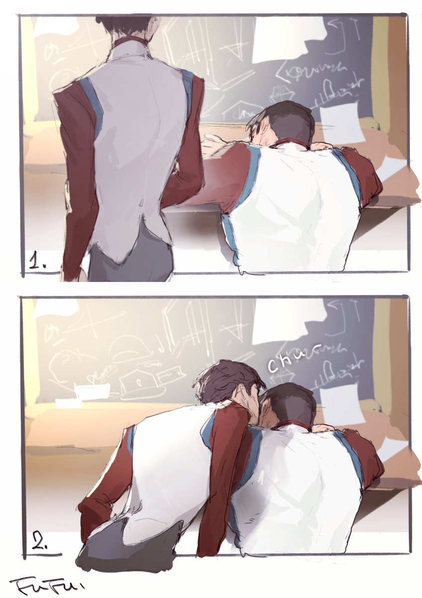 Doufu_Fu's tweet photo. First kiss IF.
俺也知道没流量，但是反正都画完了
发
#jayvik #Arcane https://t.co/Bf6fGfIDmE
