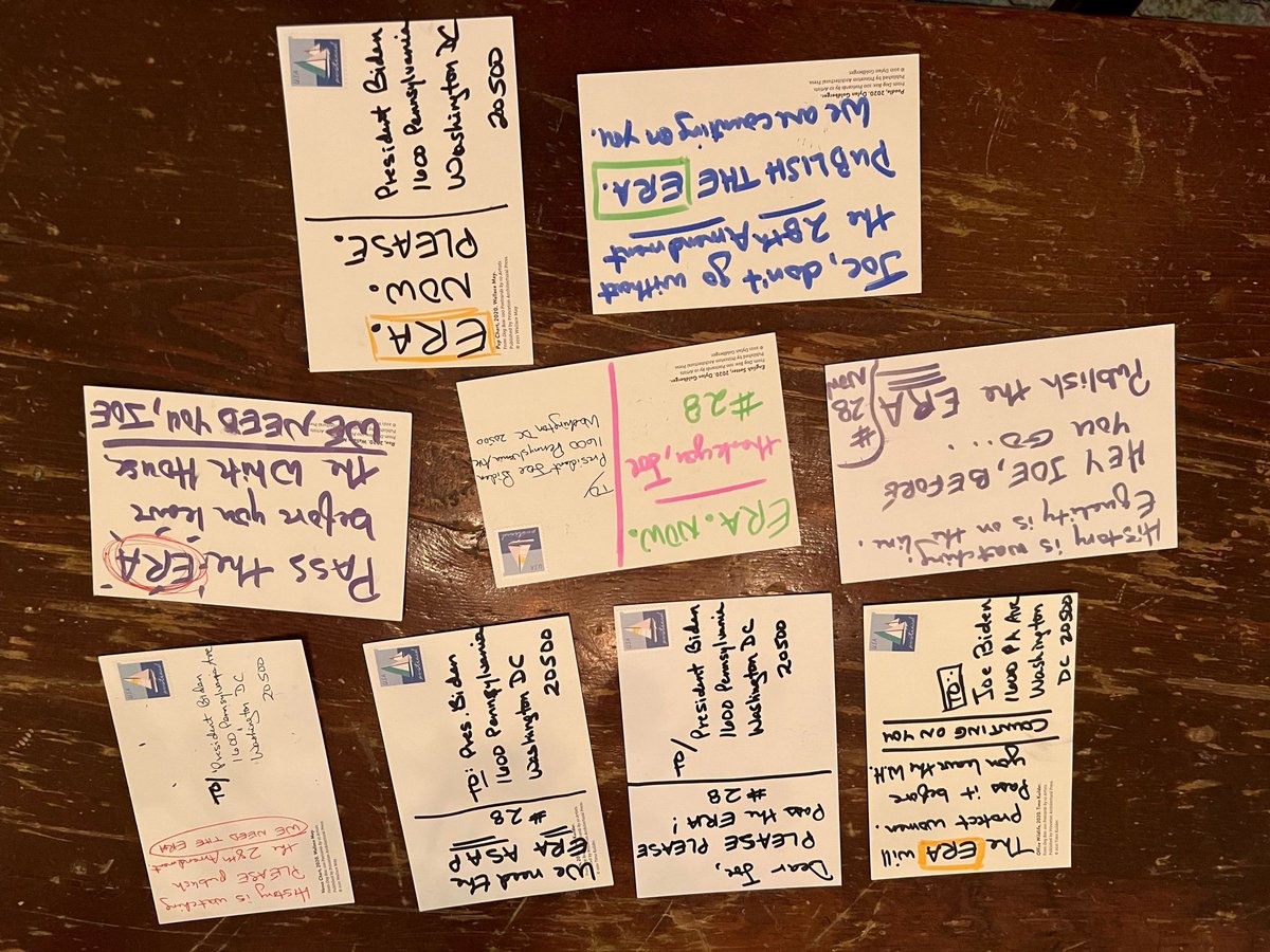 It’s time for President Biden to publish the Equal Rights Amendment.  Join the campaign by writing him a postcard and to him know!