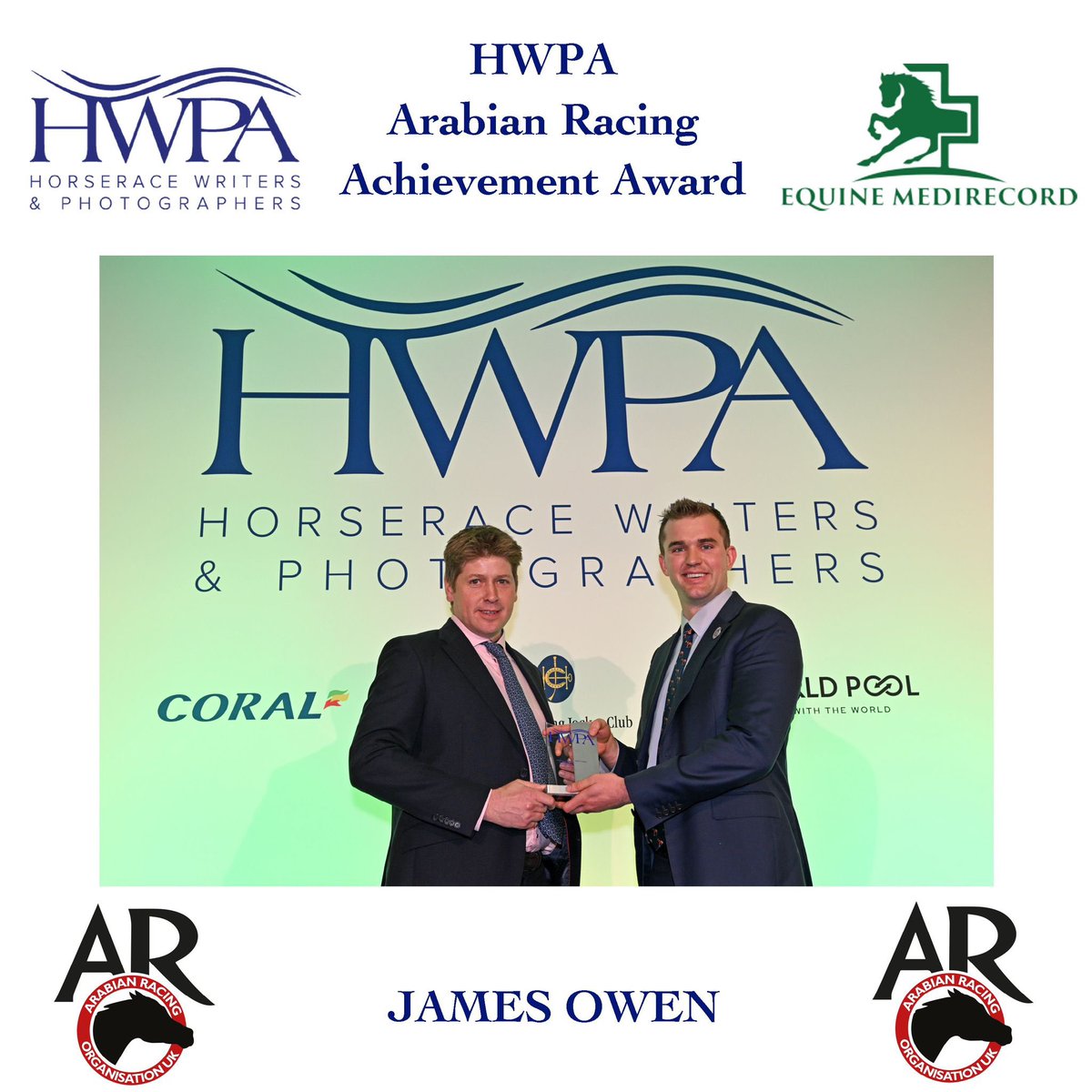 Equine MediRecord (EMR) (@equinemedirec) on Twitter photo Congratulations to <a href="/JPOwenRacing/">James Owen Racing</a> for winning a third Arabian Racing Achievement Award 🏆🏇
Thank you to <a href="/ARO_Racing/">Arabian Racing Organisation</a> for all their support and we were proud to sponsor this award!
#Arabian #HorseRacing #Award Congratulations to <a href="/JPOwenRacing/">James Owen Racing</a> for winning a third Arabian Racing Achievement Award 🏆🏇
Thank you to <a href="/ARO_Racing/">Arabian Racing Organisation</a> for all their support and we were proud to sponsor this award!
#Arabian #HorseRacing #Award