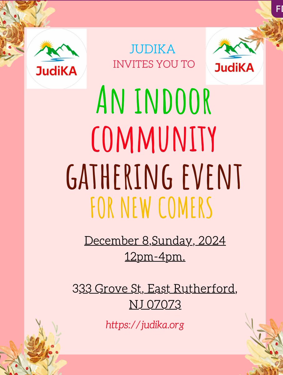 Our indoor community gathering event for newcomers will be held this Sunday from 12 pm to 4 pm at 333 Grove St, East Rutherford, NJ 07073. Join us with your family and friends! #KurdsInAmerica