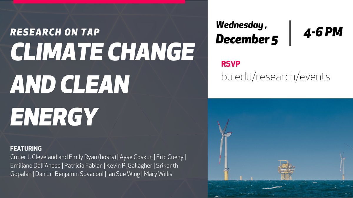 Boston University Global Development Policy Center (@gdp_center) on Twitter photo On Thurs., Dec. 5, join <a href="/BostonUResearch/">Office of Research, Boston University</a> for a Research on Tap event ft'ing <a href="/BU_Tweets/">Boston University</a> faculty on climate change + clean energy.
Register to attend: gdpcenter.org/4ik4FJq On Thurs., Dec. 5, join <a href="/BostonUResearch/">Office of Research, Boston University</a> for a Research on Tap event ft'ing <a href="/BU_Tweets/">Boston University</a> faculty on climate change + clean energy.
Register to attend: gdpcenter.org/4ik4FJq