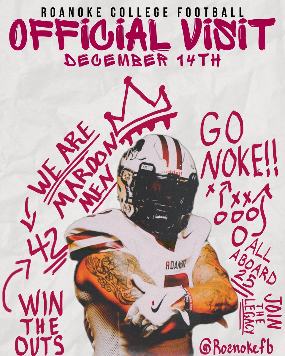 Tavion “6” Clark (@tavion_1k) on Twitter photo I will be heading to <a href="/RoanokeFB/">Roanoke College Football</a> for an official vist Dec 14 thanks to ‼️<a href="/CoachSprad_3/">Tony Spradlin</a> <a href="/hhspioneersfb/">Brad Bradley</a> <a href="/CMegg_/">CMegg</a> I will be heading to <a href="/RoanokeFB/">Roanoke College Football</a> for an official vist Dec 14 thanks to ‼️<a href="/CoachSprad_3/">Tony Spradlin</a> <a href="/hhspioneersfb/">Brad Bradley</a> <a href="/CMegg_/">CMegg</a>