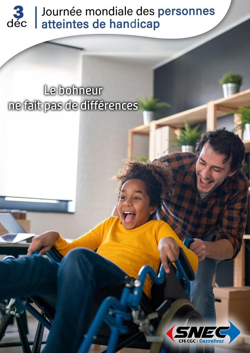 SNEC_CARREFOUR's tweet photo. 🌟 Célébrons les moments qui nous unissent et luttons contre les stéréotypes. Promouvons l'inclusion pour un accès équitable à l'éducation, à l'emploi et des services adaptés. #handicapable #JournéeMondialeDuHandicap #Solidarité https://t.co/UOss7Nqmgw