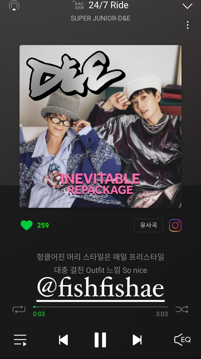 fishfishae's tweet image. 신곡 좋아요! 추천!👍🏻👍🏻👍🏻

@SJ_DnE_official 

#슈퍼주니어DnE #SuperJuniorDnE
#INEVITABLE_REPACKAGE
#I_Try_음원스밍 #24_7_Ride_음원스밍
