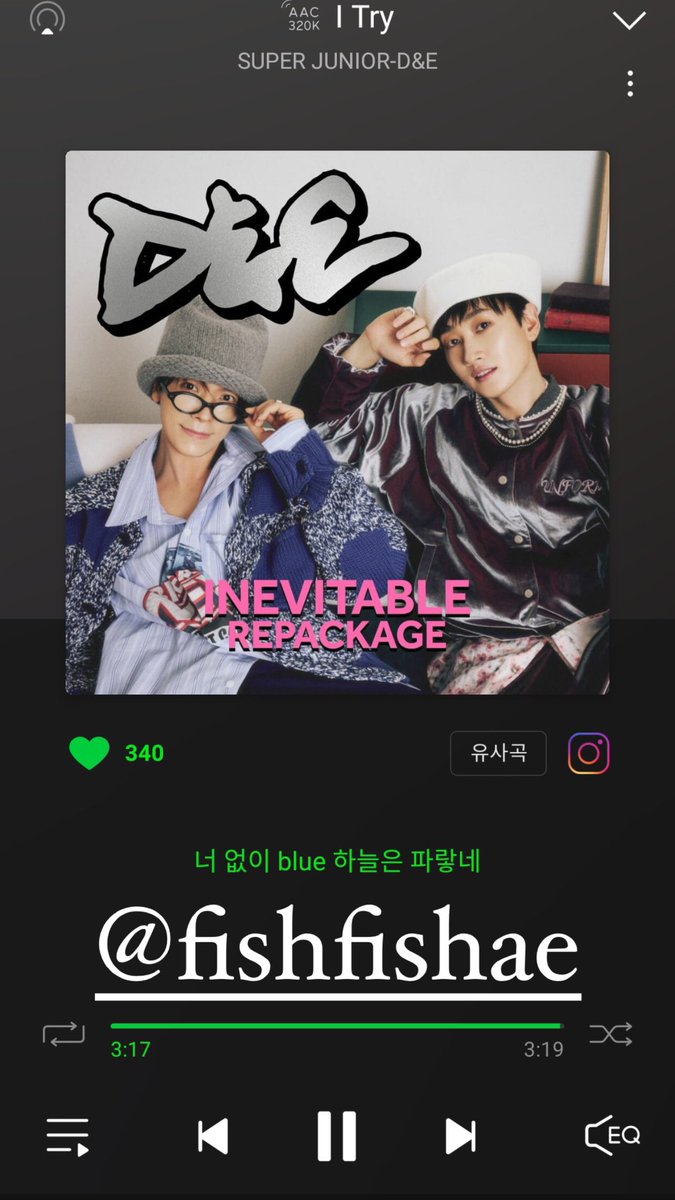 fishfishae's tweet image. 신곡 좋아요! 추천!👍🏻👍🏻👍🏻

@SJ_DnE_official 

#슈퍼주니어DnE #SuperJuniorDnE
#INEVITABLE_REPACKAGE
#I_Try_음원스밍 #24_7_Ride_음원스밍
