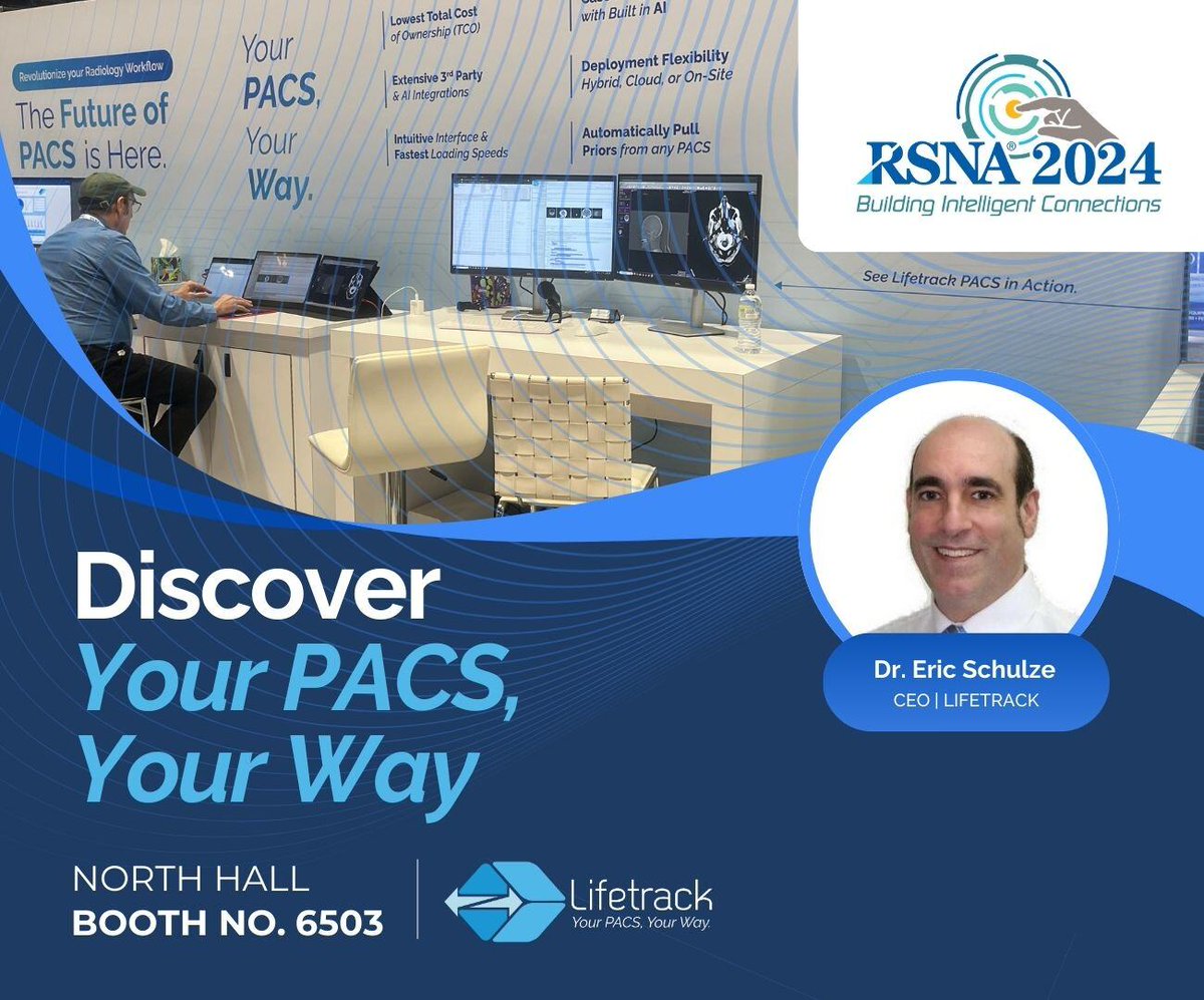 LifetrackMed's tweet image. Day 3 at RSNA 2024 is Here!

Dr. Eric Schulze, our Founder, CEO, and practicing radiologist, will be giving live demos throughout the day - don&apos;t miss out!

📍 Visit us at Booth #6503 and see how Lifetrack PACS can work for you!

#RSNA2024 #PACS #RadiologyWorkflow