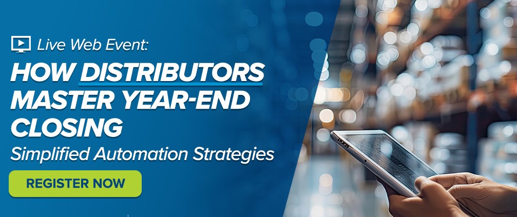 Finish 2024 strong and set the stage for success in 2025!  Learn how #automation strategies can simplify #yearend processes and drive efficiency for your #distribution business. 
This Thursday, December 5. 2ET.
Join 👉tinyurl.com/yb5fefhc

We'll cover: 
 * Strategies to