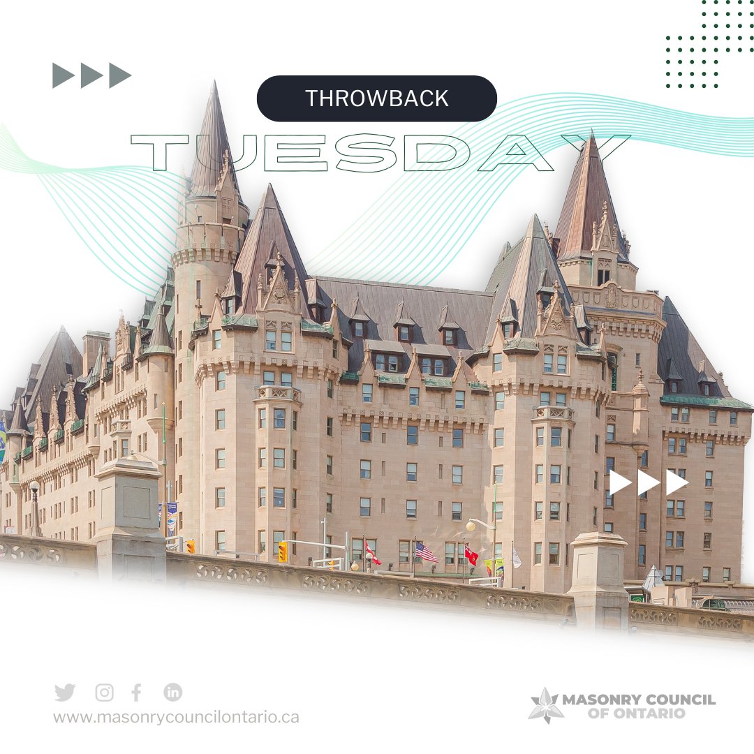With its pale Indiana limestone wall construction the Château Laurier was designated a national historic site of Canada in 1980 because of its Château-style which is of national significance as an architectural type. 
.
.
.
.
#Brick #Block #Stone