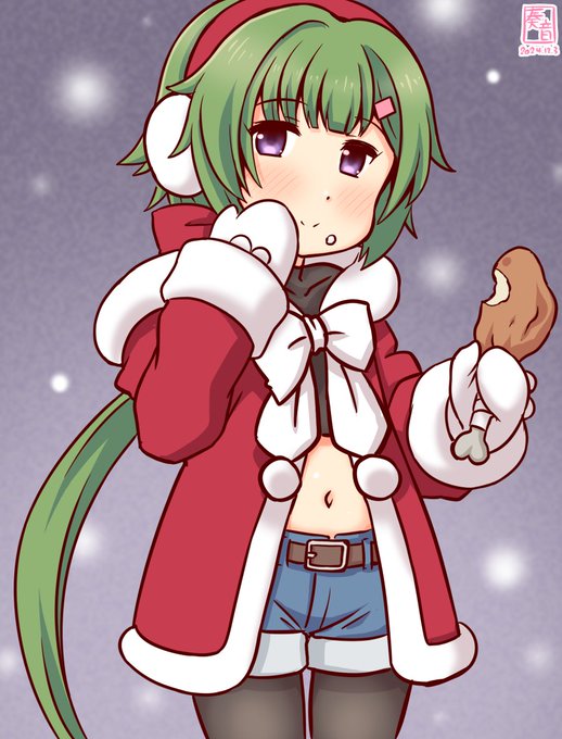 「とてもおいしい料理ばかり。
 この暖かい雰囲気も、いいですね♪」

#艦これ版真剣お絵描き60分一本勝負_20241203
#能美 